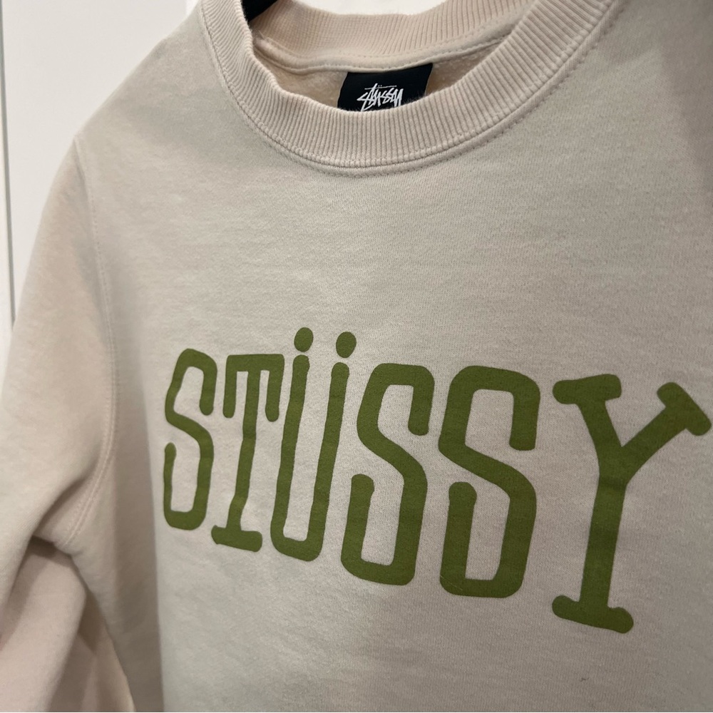 Stussy Womens Cream Crewneck Sweater